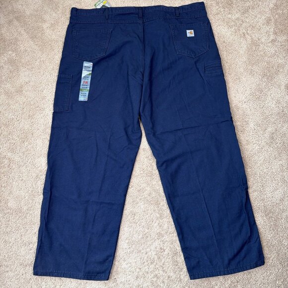 Carhartt FR Pants Mens 50x30 Navy Blue Canvas Fire Resistant Workwear FRB159 NWT - Picture 10 of 12